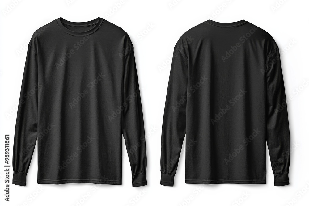 Black long sleeve tshirt mockup isolated created with Generative AI Black long sleeve tshirt mockup isolated created with Generative AI
