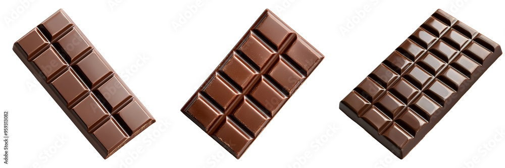 Chocolate Bars with Smooth Surface Isolated on Transparent Background Chocolate Bars with Smooth Surface Isolated on Transparent Background
