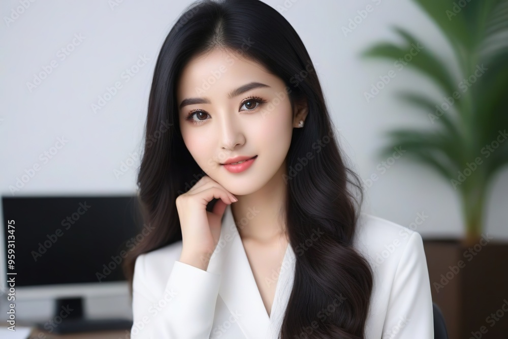 Entrepreneur Woman Posing Professionally in Corporate Environment Entrepreneur Woman Posing Professionally in Corporate Environment