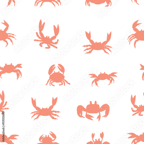 cute crabs seamless pattern. Design of children's products, wrapping paper, children's wallpaper. Vector illustration.