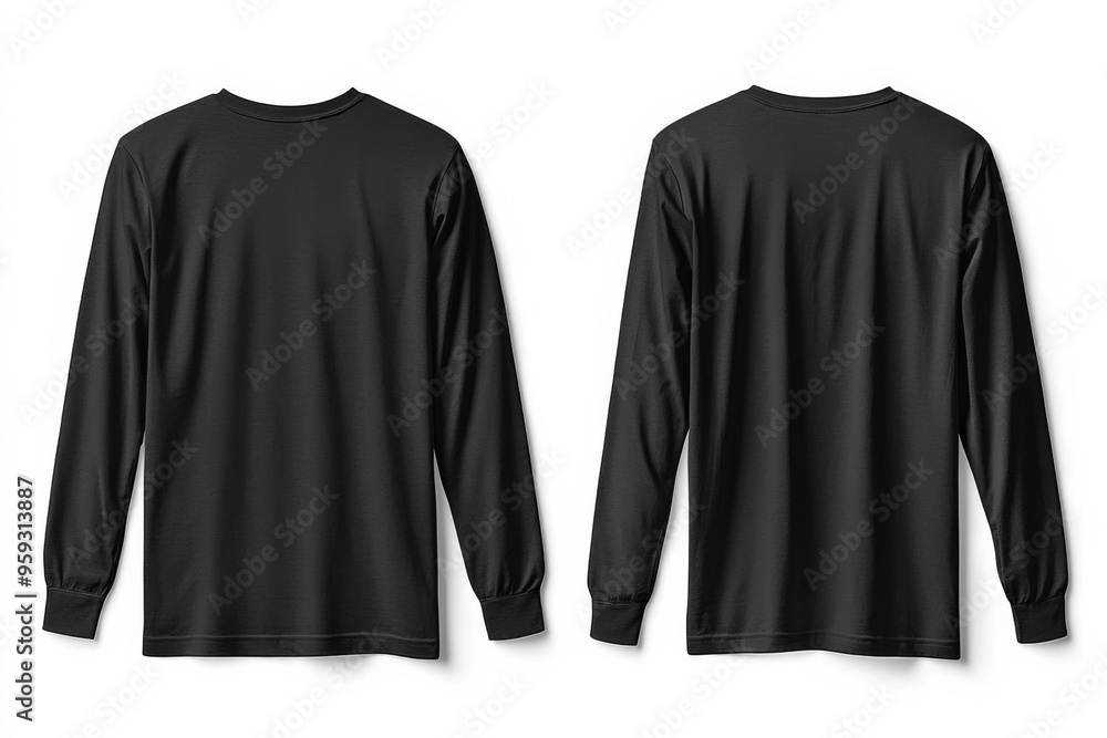 Black long sleeve tshirt mockup isolated created with Generative AI Black long sleeve tshirt mockup isolated created with Generative AI