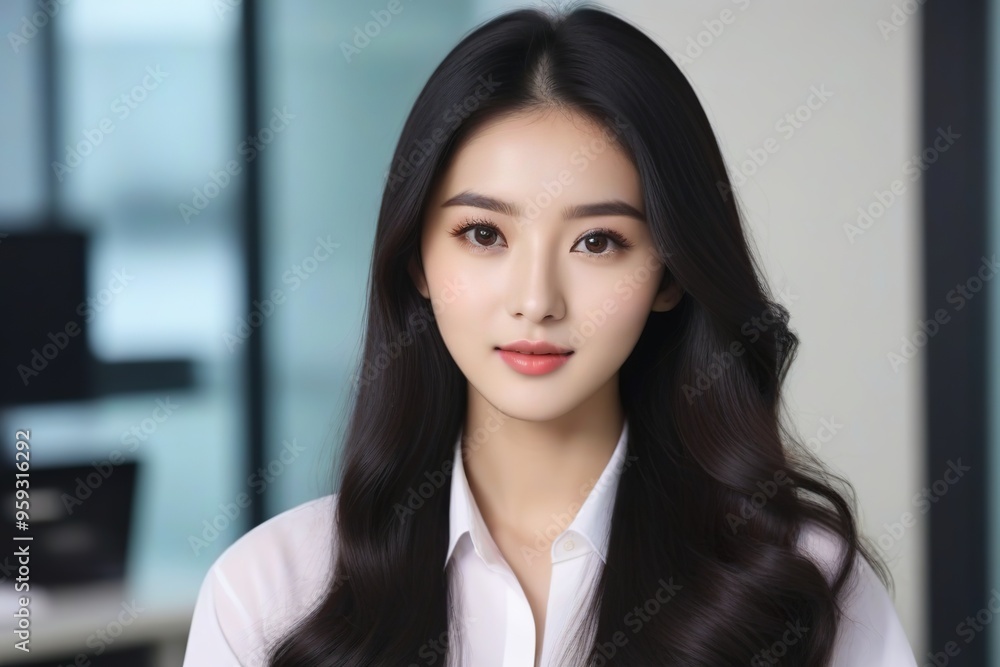 Entrepreneur Woman Posing Professionally in Corporate Environment Entrepreneur Woman Posing Professionally in Corporate Environment