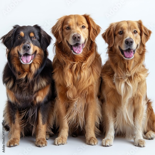 Three Adorable Dogs Sitting Together