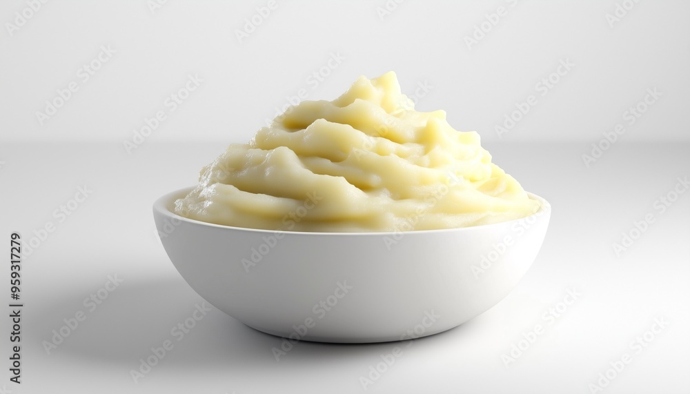 Mashed potato cream with garnish for simple healthy lunch real food homemade Mashed potato cream with garnish for simple healthy lunch real food homemade