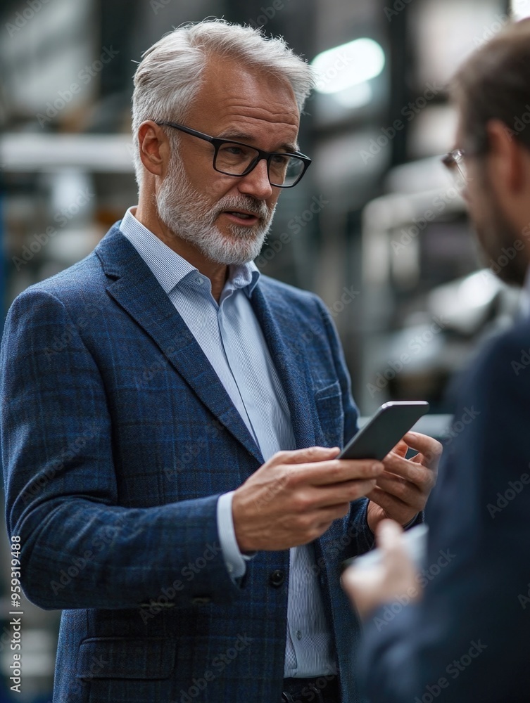 Professional Businessman Consulting with Colleague Professional Businessman Consulting with Colleague