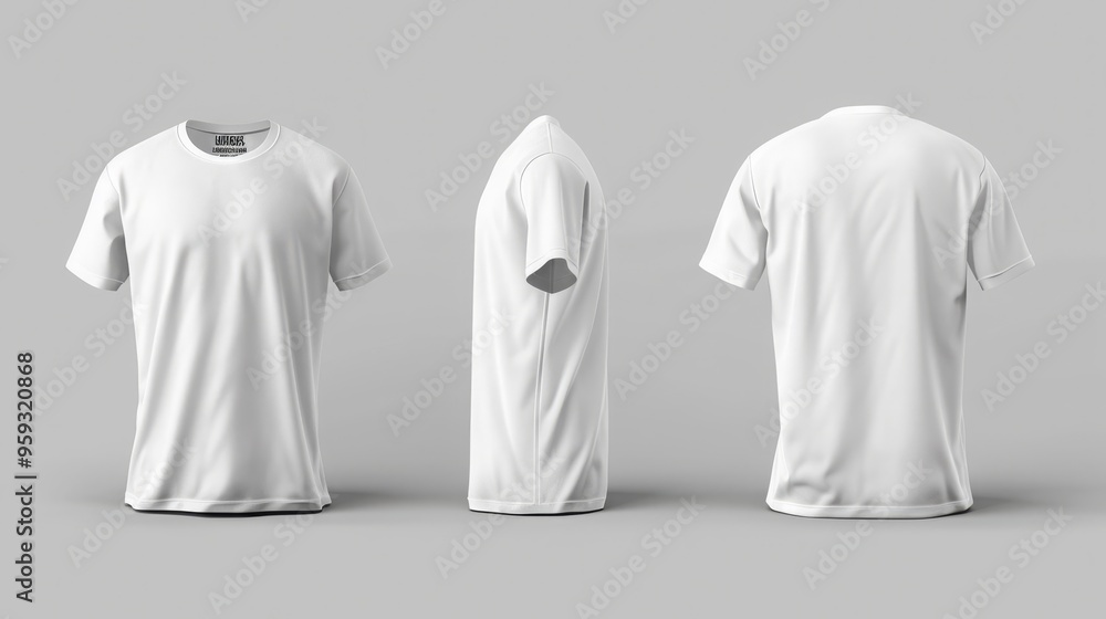 Blank white t-shirt template. Front and back views. Vector illustration Blank white t-shirt template. Front and back views. Vector illustration