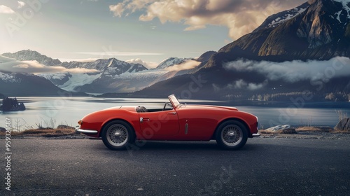 A classic roadster from the side, with its low-slung design and open-top style. Evokes a sense of freedom and driving pleasure.