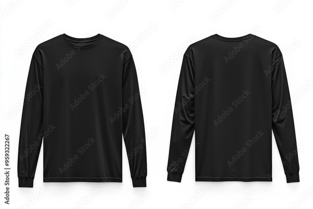 Black long sleeve tshirt mockup isolated created with Generative AI Black long sleeve tshirt mockup isolated created with Generative AI