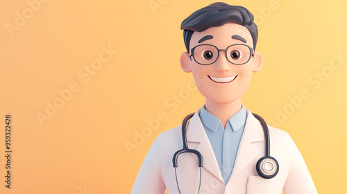 Friendly Cartoon Doctor - Perfect for Healthcare Websites and Social Media