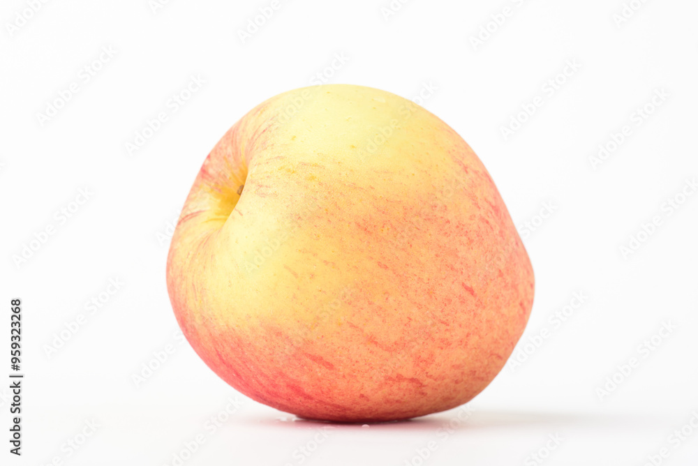 Fresh ripe apple with tiny water drops on white background Fresh ripe apple with tiny water drops on white background