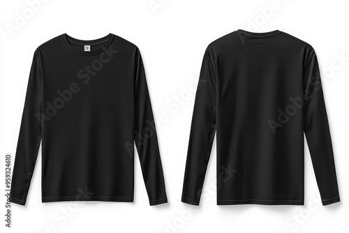 Black long sleeve tshirt mockup isolated created with Generative AI