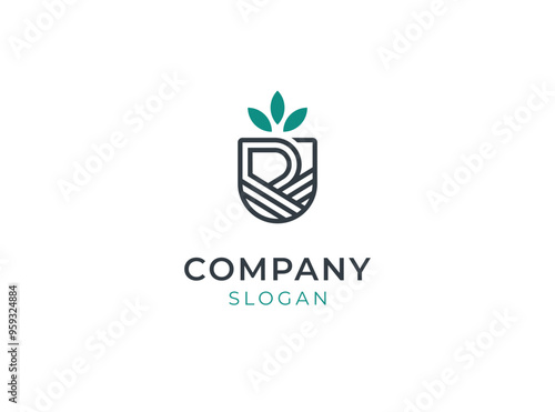 Monogram R logo nature, forest, leaf, bamboo. Revitalize logo vector