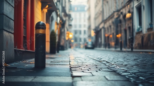 Wallpaper Mural empty street and detail of a building in a city : Generative AI Torontodigital.ca