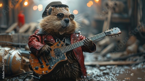 Rockin' Beaver: Epic Guitarist Extraordinaire