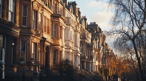 View of victorian buildings in Kensington : Generative AI