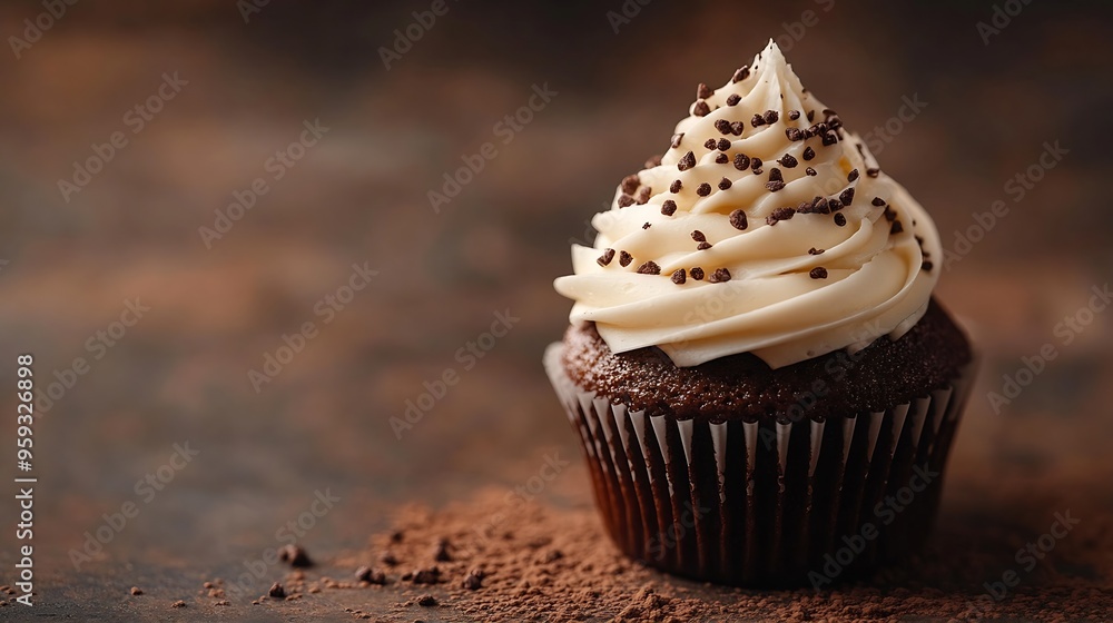 Close Up Delicious Raw Mini Cupcake Isolated On Brown Background Healthy Sweets Minimal Food Photography : Generative AI Close Up Delicious Raw Mini Cupcake Isolated On Brown Background Healthy Sweets Minimal Food Photography : Generative AI