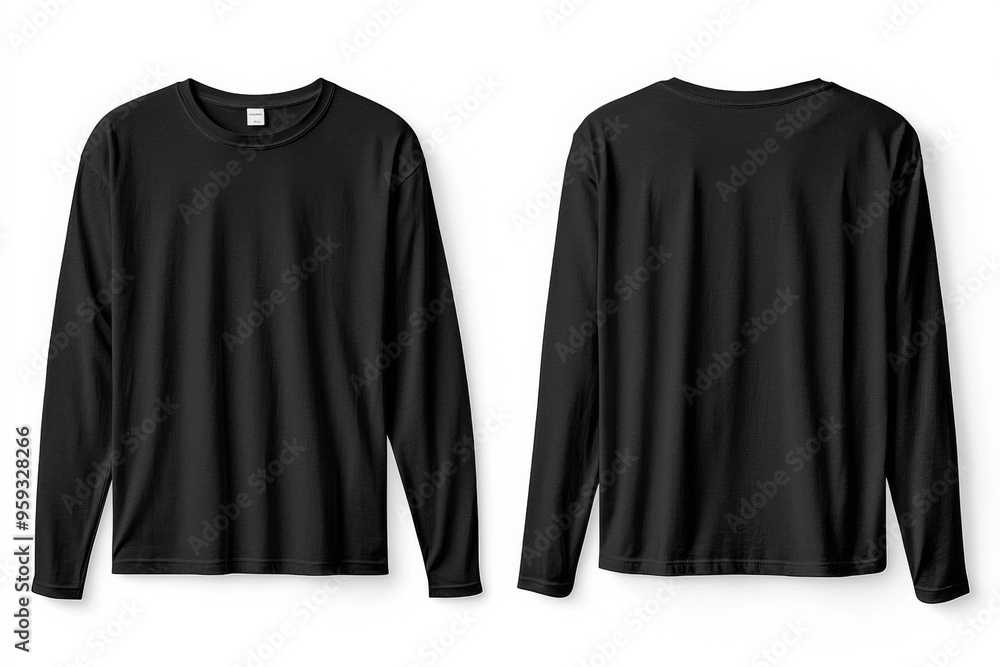Black long sleeve tshirt mockup isolated created with Generative AI Black long sleeve tshirt mockup isolated created with Generative AI
