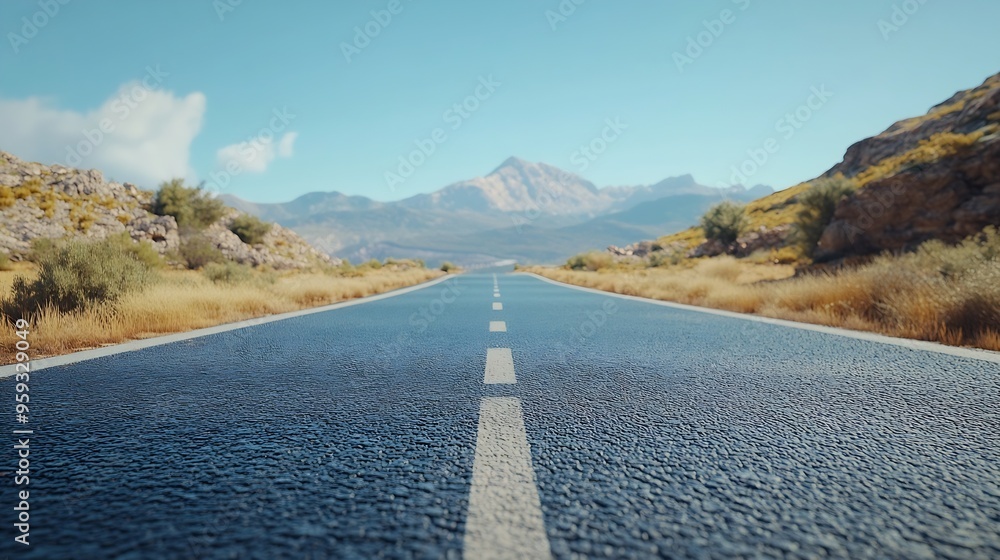 Obraz premium landscape road with clear sky background : Generative AI
