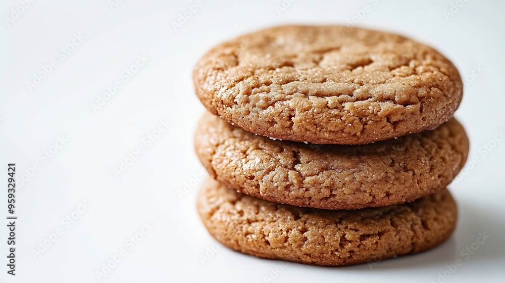 Peanut Butter Cookies isolated on white background Traditional cookie close up : Generative AI Peanut Butter Cookies isolated on white background Traditional cookie close up : Generative AI