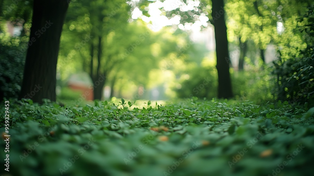Nice green forest landscape in the city : Generative AI Nice green forest landscape in the city : Generative AI
