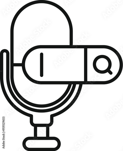 This simple vector illustration icon represents the concept of voice search engine optimization
