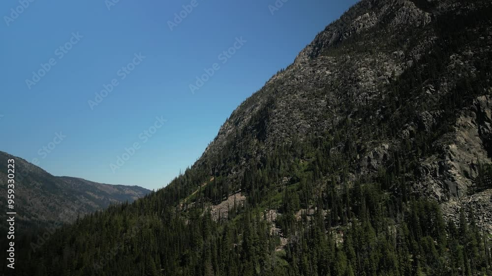 Aerial of Okanogan National Forest on Highway 20 near North Cascade Mountains in Washington Aerial of Okanogan National Forest on Highway 20 near North Cascade Mountains in Washington