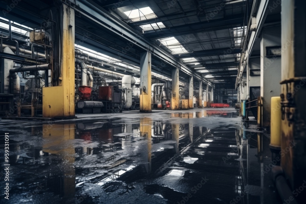 Interior of a empty plastic factory Interior of a empty plastic factory