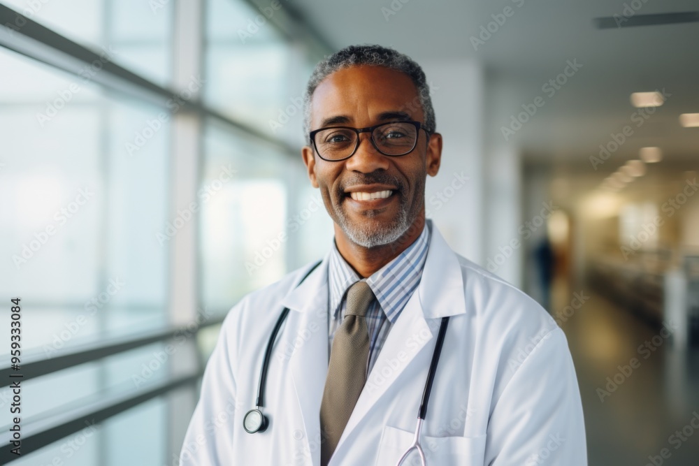 Portrait of a smiling middle aged male doctor in hospital Portrait of a smiling middle aged male doctor in hospital