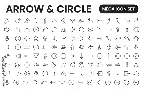 Dynamic Circle and Arrow Icon Set: A Versatile Collection for Navigation, Directional Signs, Workflow Diagrams, User Interface Design, and Infographic Enhancements