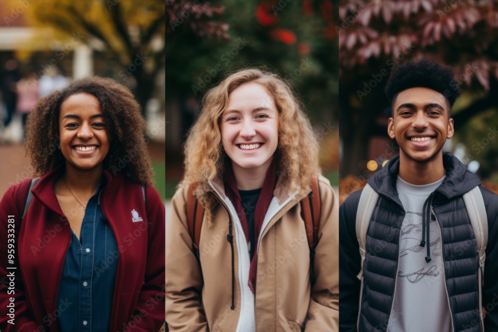 Portrait of a smiling diverse group of students Portrait of a smiling diverse group of students