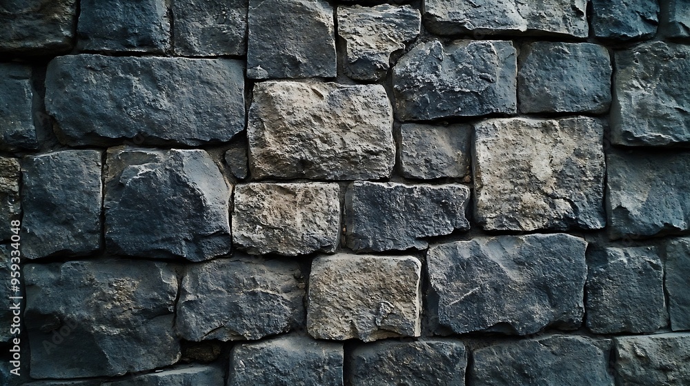 Obraz premium Old stone wall patterned texture or background : Generative AI