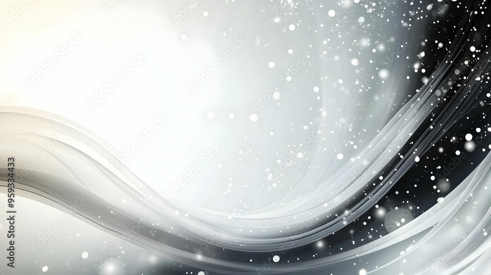 Abstract Silver and Black Background with Snowflakes. Abstract Silver and Black Background with Snowflakes.