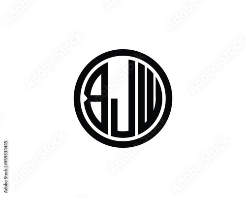 BJW logo design vector template. BJW