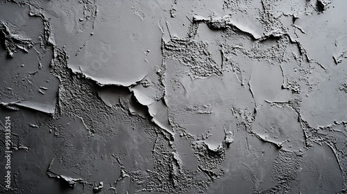 Close shot of gray wall with coarse roughcast finish : Generative AI photo