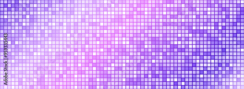 Pink purple disco party pattern background. Iridescent sequin mosaic texture. Abstract shining halftone wallpaper. Pop up comic sparkling glitter backdrop. Retro vector design template