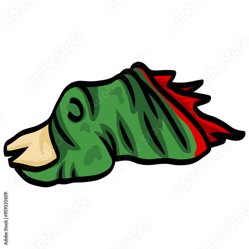 Zombie Toe Thumb Green Severed Bleeding Finger Drawing Halloween Vector Illustration