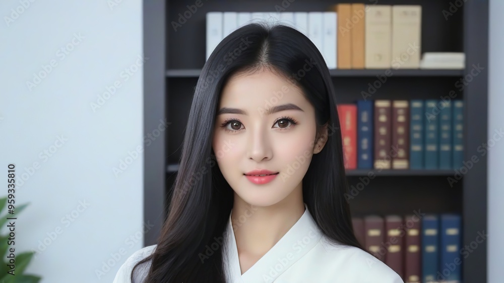 Fototapeta premium Successful Female Leader Standing in Corporate Environment