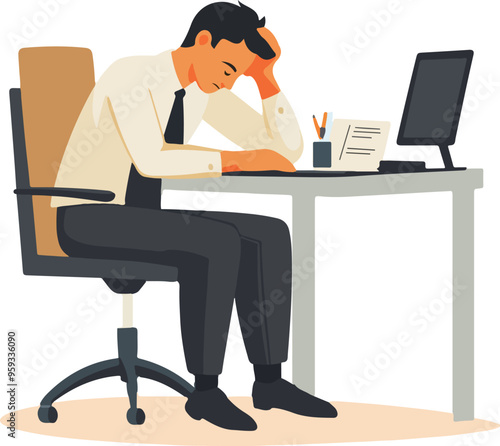 Overworked Office Employee