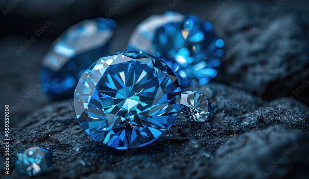 Brilliant Blue Diamonds on a Dark Surface Brilliant Blue Diamonds on a Dark Surface