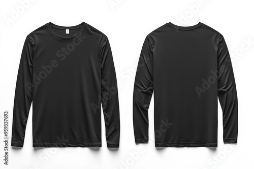 Black long sleeve tshirt mockup isolated created with Generative AI