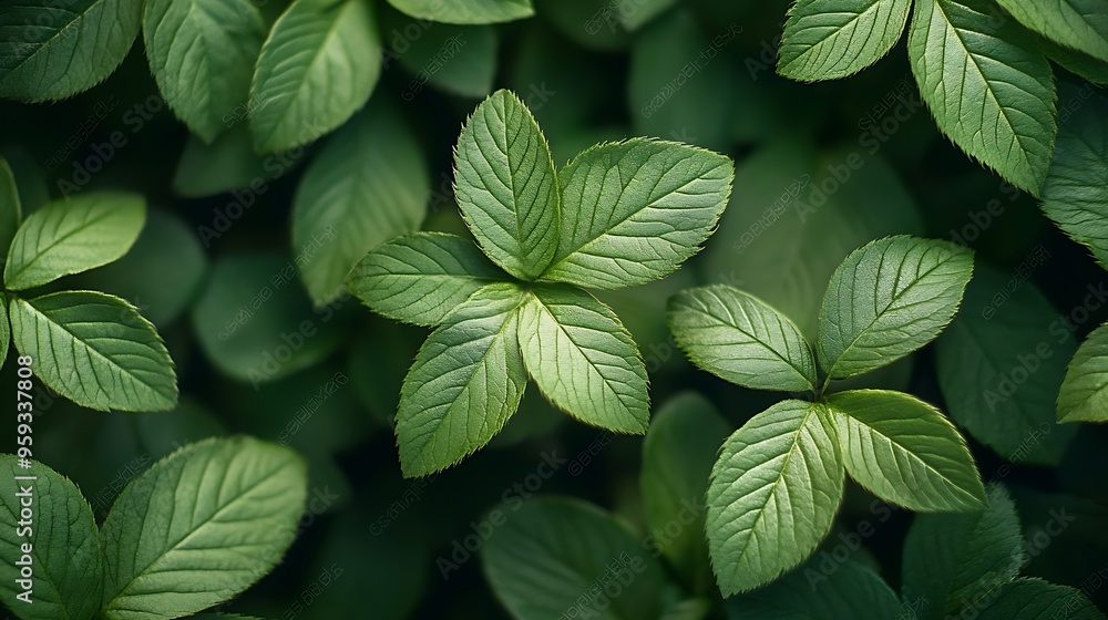 A green leafy plant with many leaves : Generative AI A green leafy plant with many leaves : Generative AI