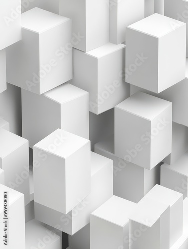 Abstract White Cube Pattern