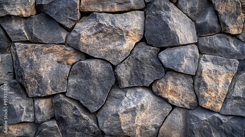 wall of irregular granite stones background for textures : Generative AI