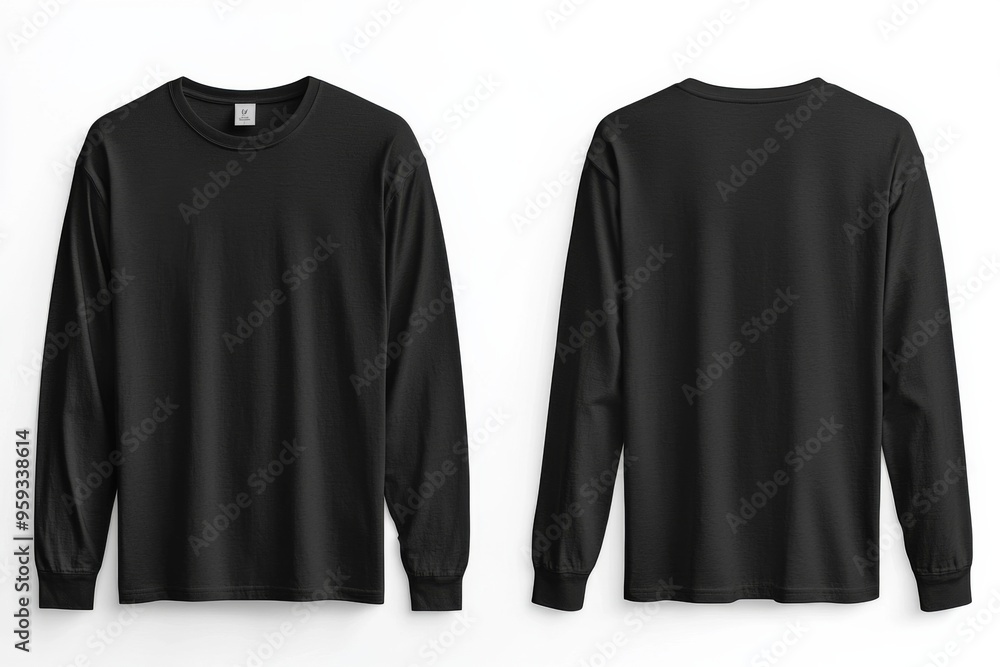 Black long sleeve tshirt mockup isolated created with Generative AI Black long sleeve tshirt mockup isolated created with Generative AI