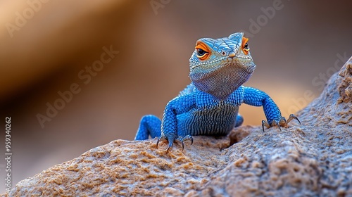 Sinai Agama Pseudotrapelus sinaitus The Asir Mountains Saudi Arabia : Generative AI photo