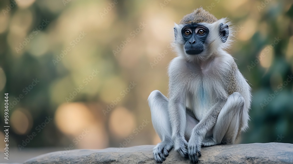 Obraz premium Gray langurs also called Hanuman langurs and Hanuman monkeys are Old World monkeys native to the Indian subcontinent : Generative AI