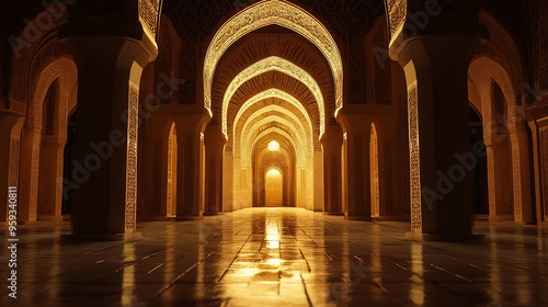 Historic Islamic Monument Illuminated at Night