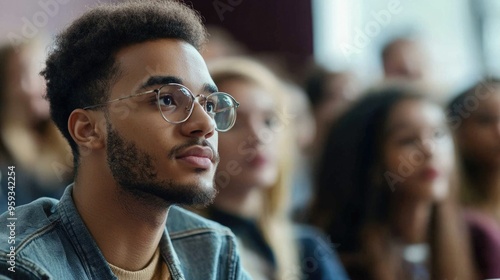 Contemplative Student in Classroom