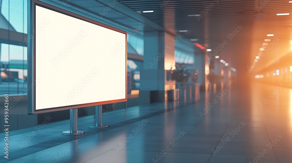 Billboard advertising mockup airport background : Generative AI Billboard advertising mockup airport background : Generative AI