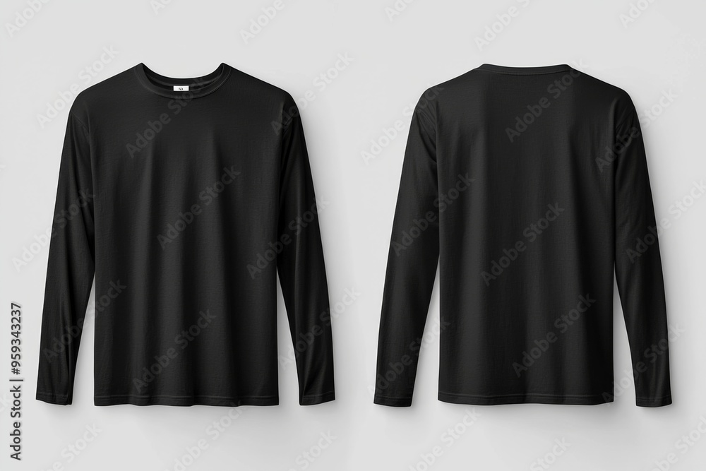 Black long sleeve tshirt mockup isolated created with Generative AI